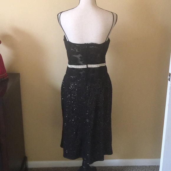 Black sequin with rhinestone cocktail dress - Picture 2 of 3